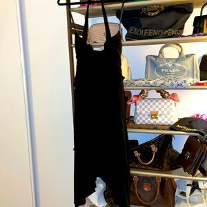 Black BCBG Soft Black Squareneck Halter Dress